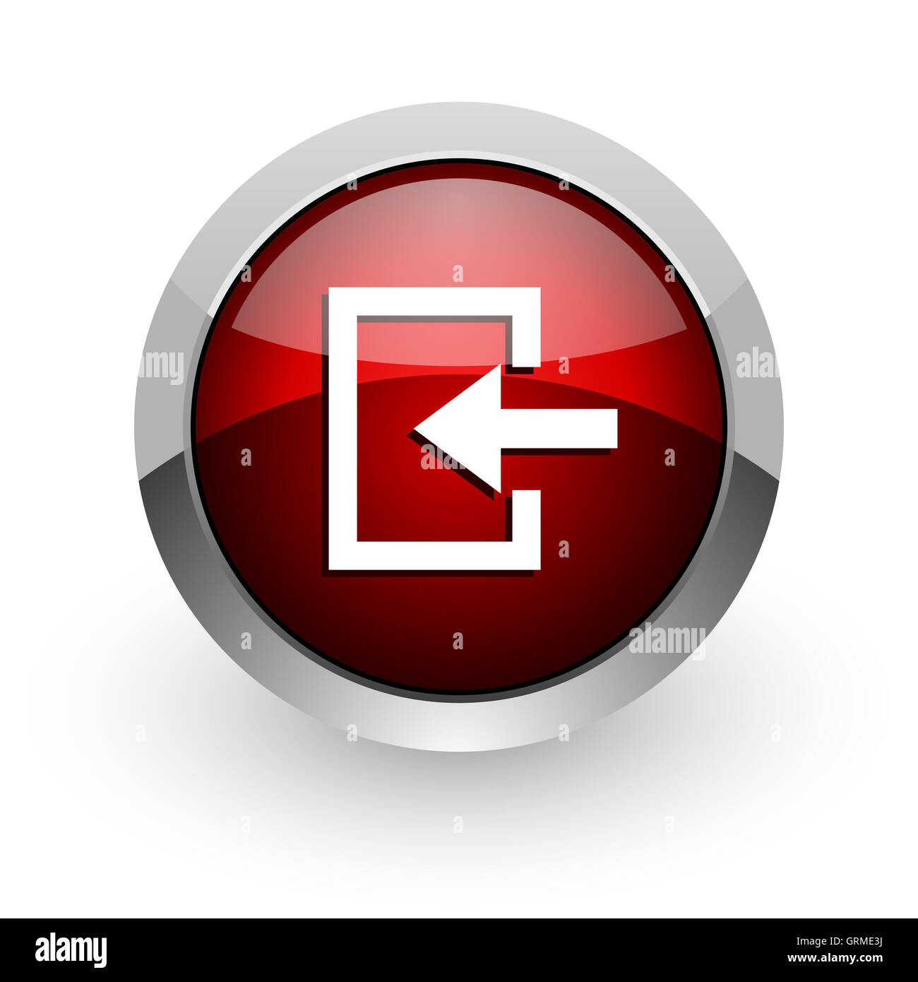 enter red circle web glossy icon Stock Photo - Alamy