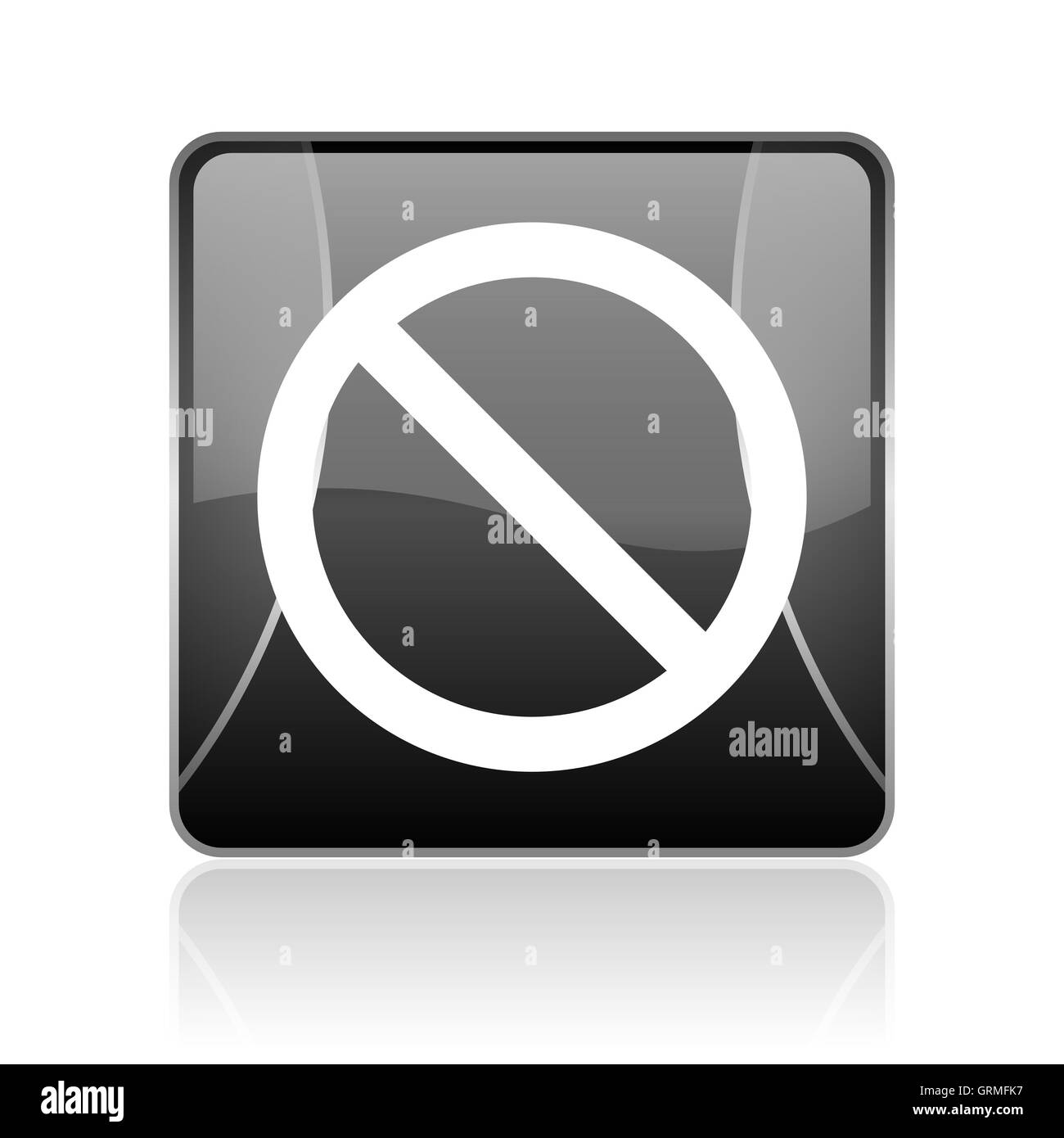 access denied black square web glossy icon Stock Photo