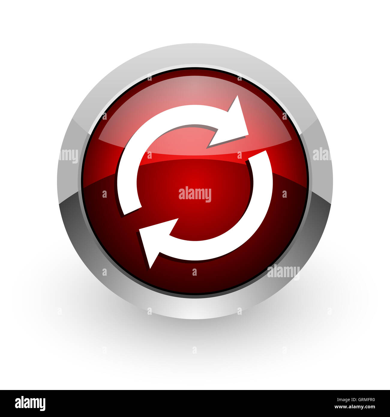 reload red circle web glossy icon Stock Photo