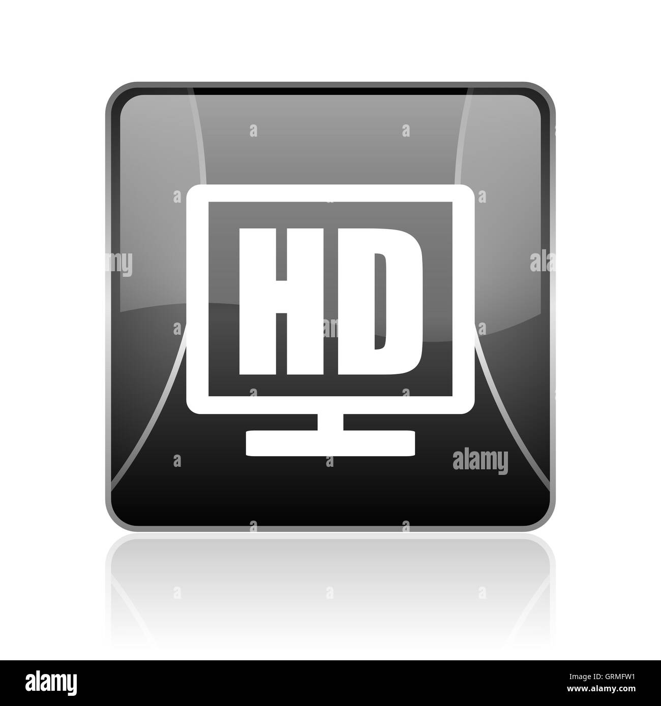 hd display black square web glossy icon Stock Photo Alamy