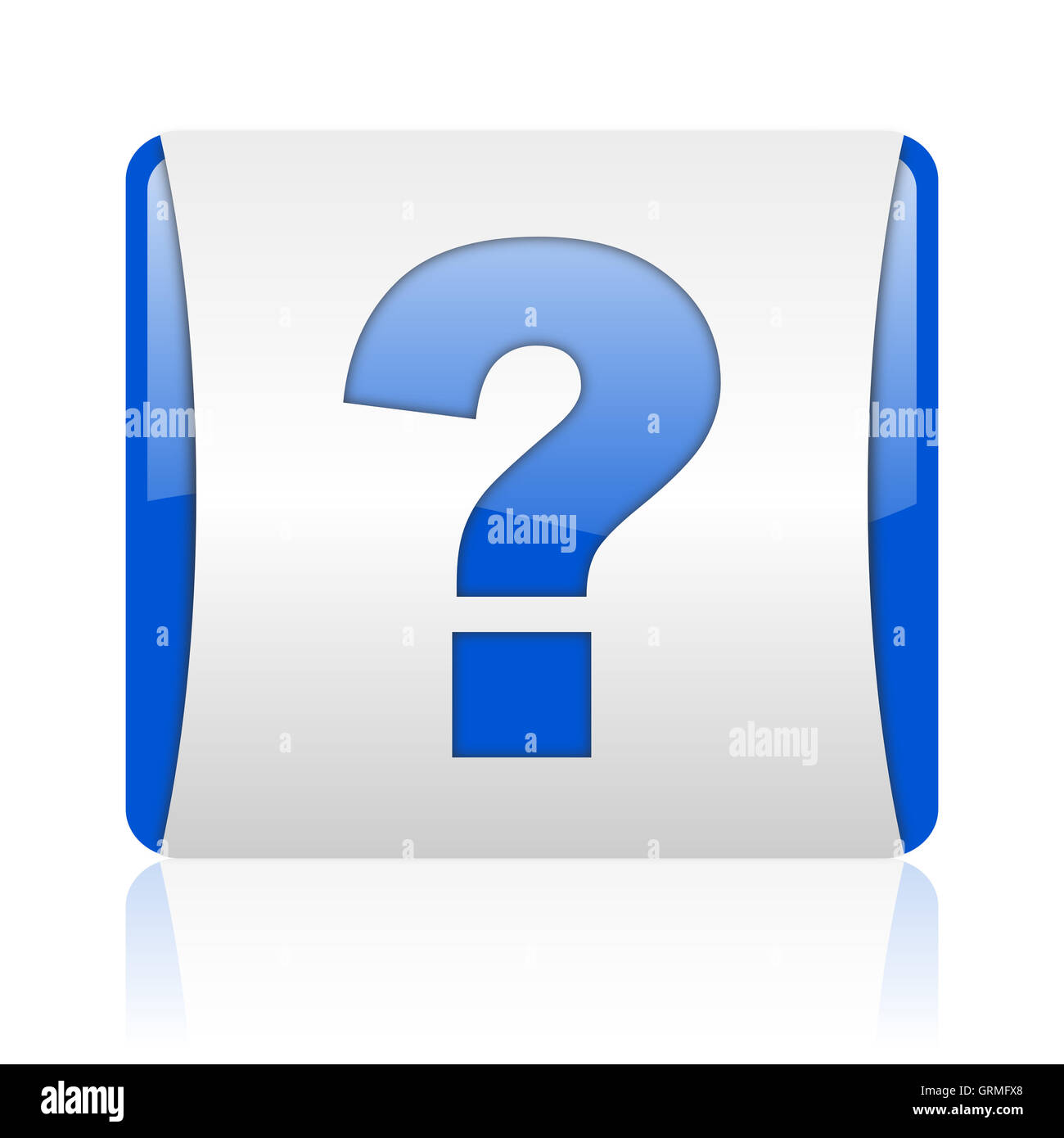 question mark blue square web glossy icon Stock Photo Alamy