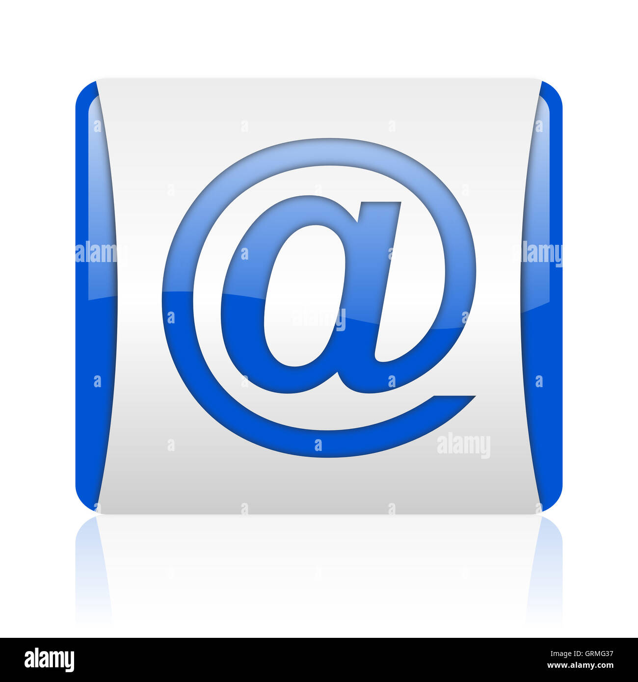 at blue square web glossy icon Stock Photo - Alamy