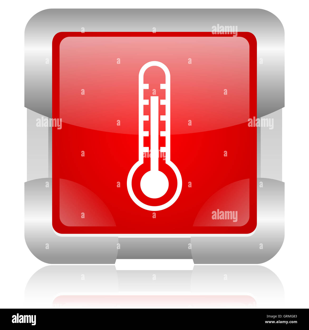 thermometer red square web glossy icon Stock Photo - Alamy