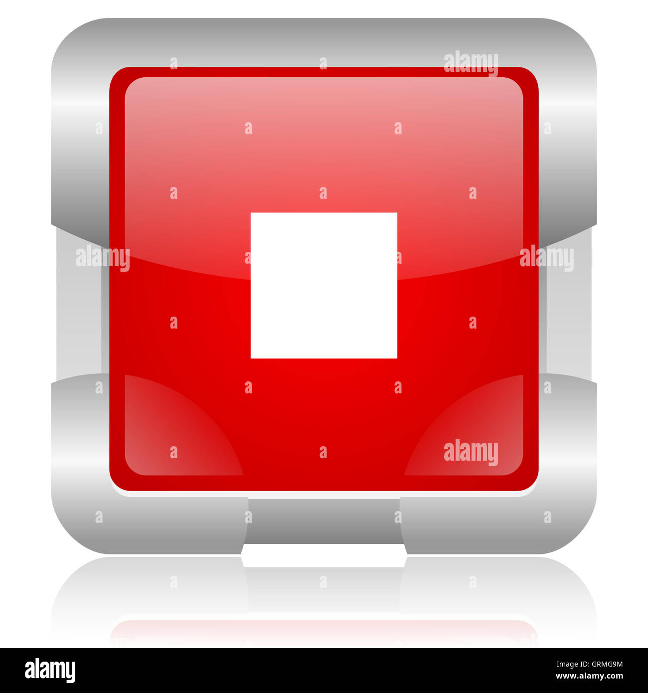stop red square web glossy icon Stock Photo - Alamy