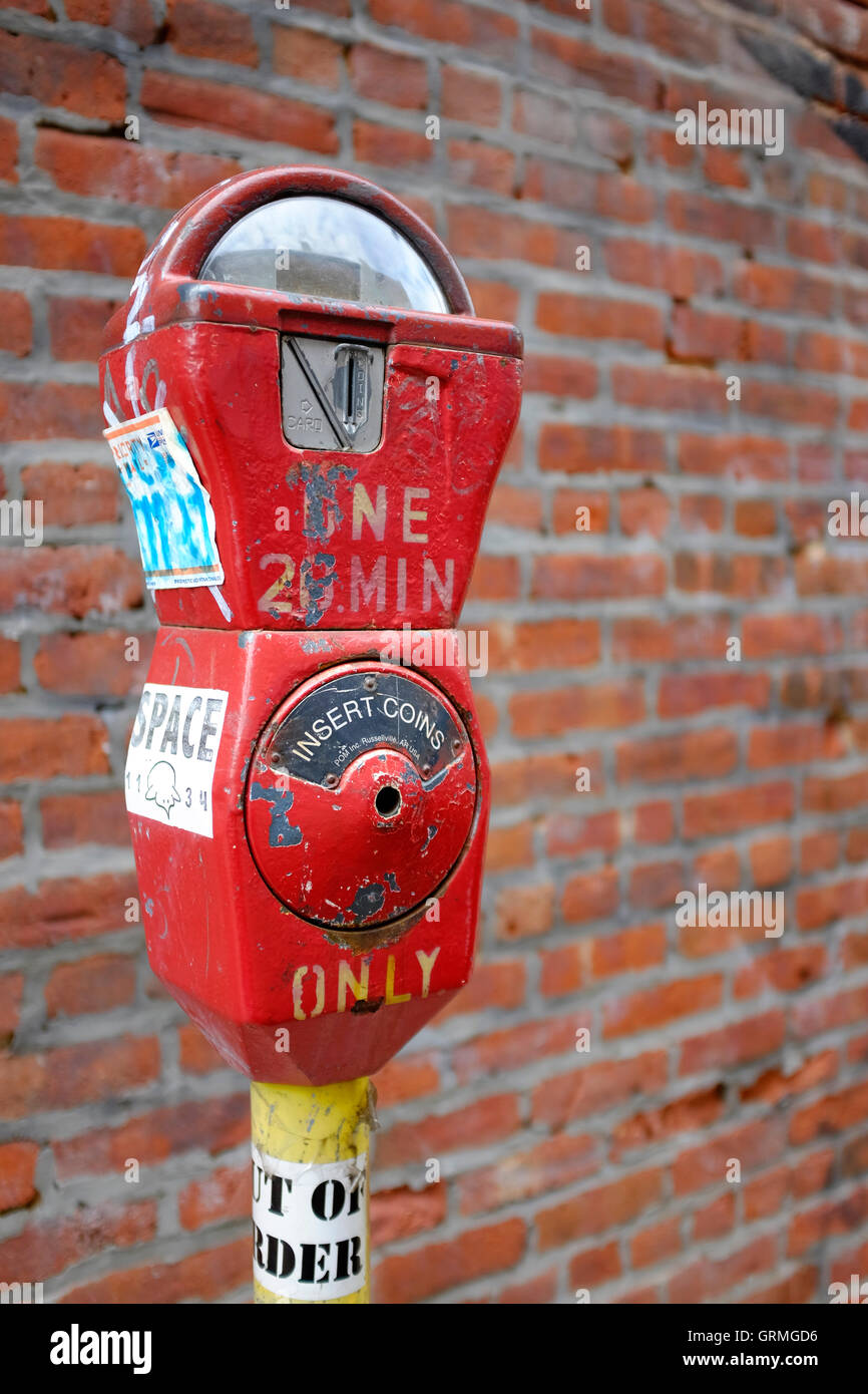 A 20 minutes only parking meter in downtown Jersey City,New Jersey,USA