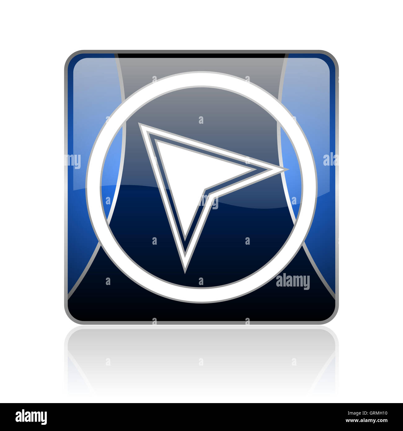 navigation blue square web glossy icon Stock Photo - Alamy