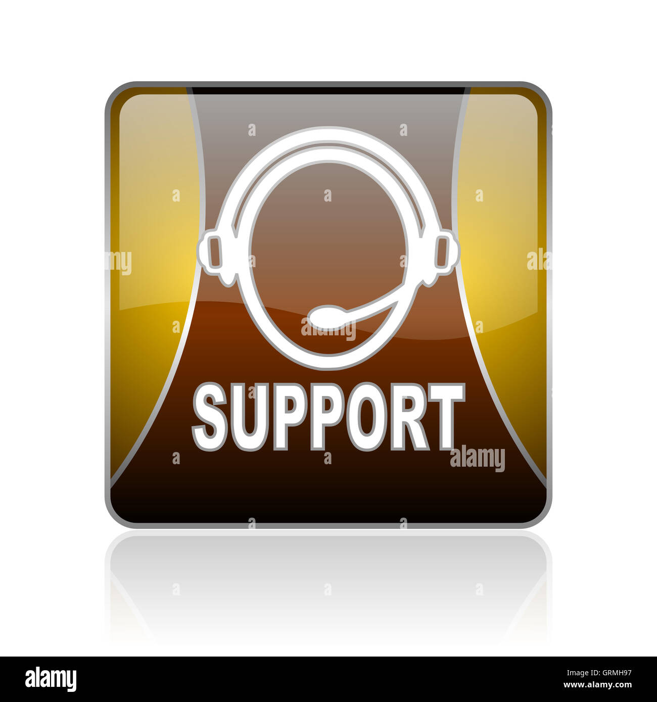 support golden square web glossy icon Stock Photo - Alamy