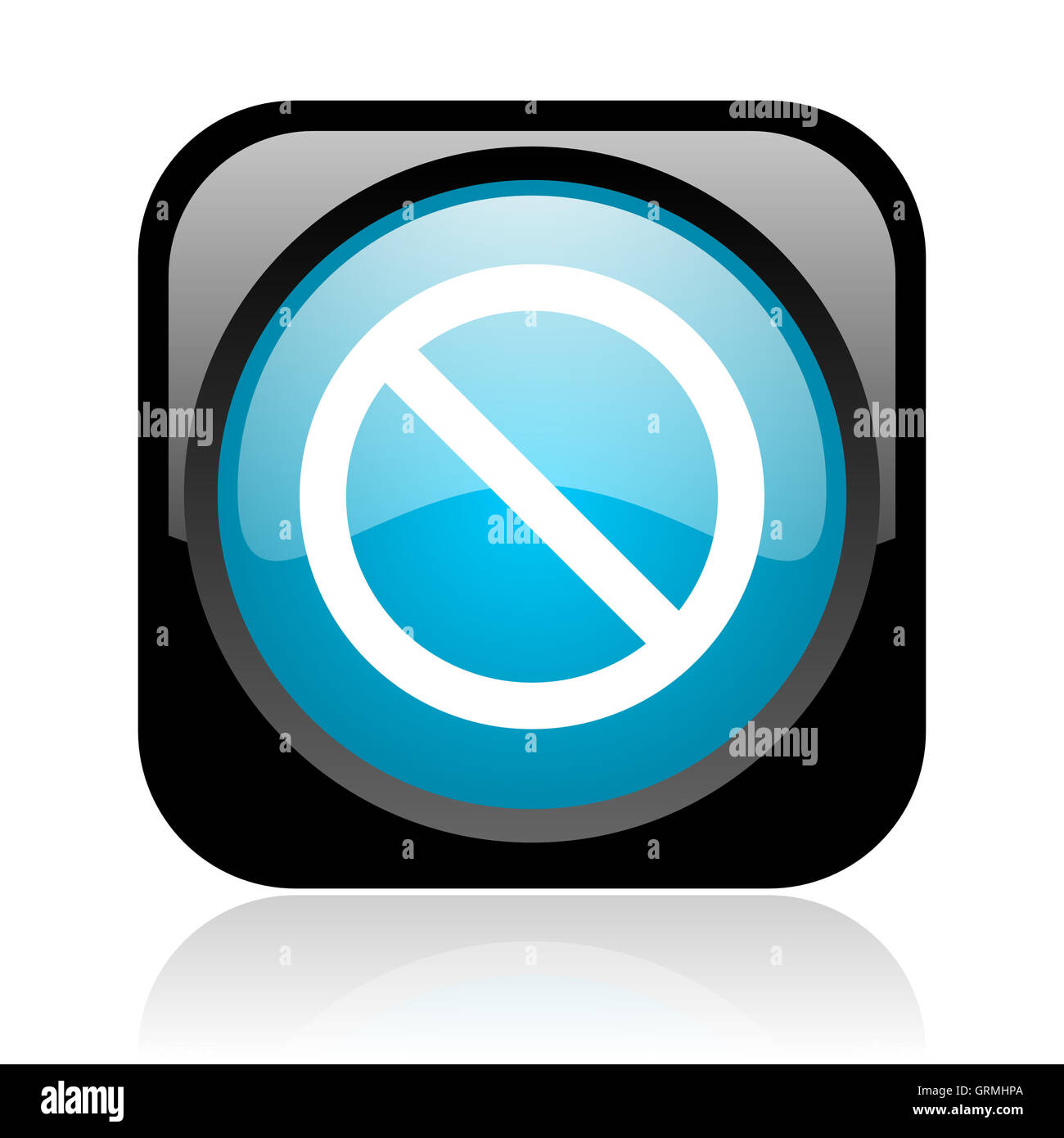 access denied black and blue square web glossy icon Stock Photo
