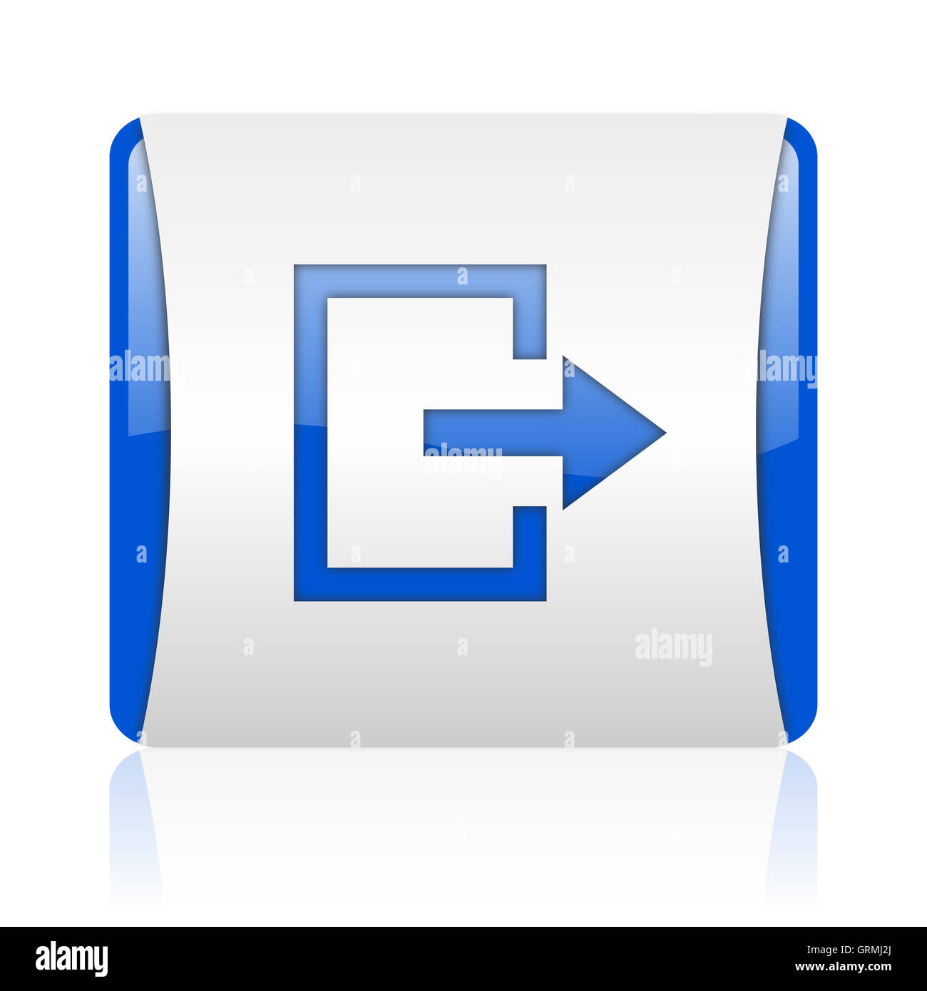 exit blue square web glossy icon Stock Photo - Alamy