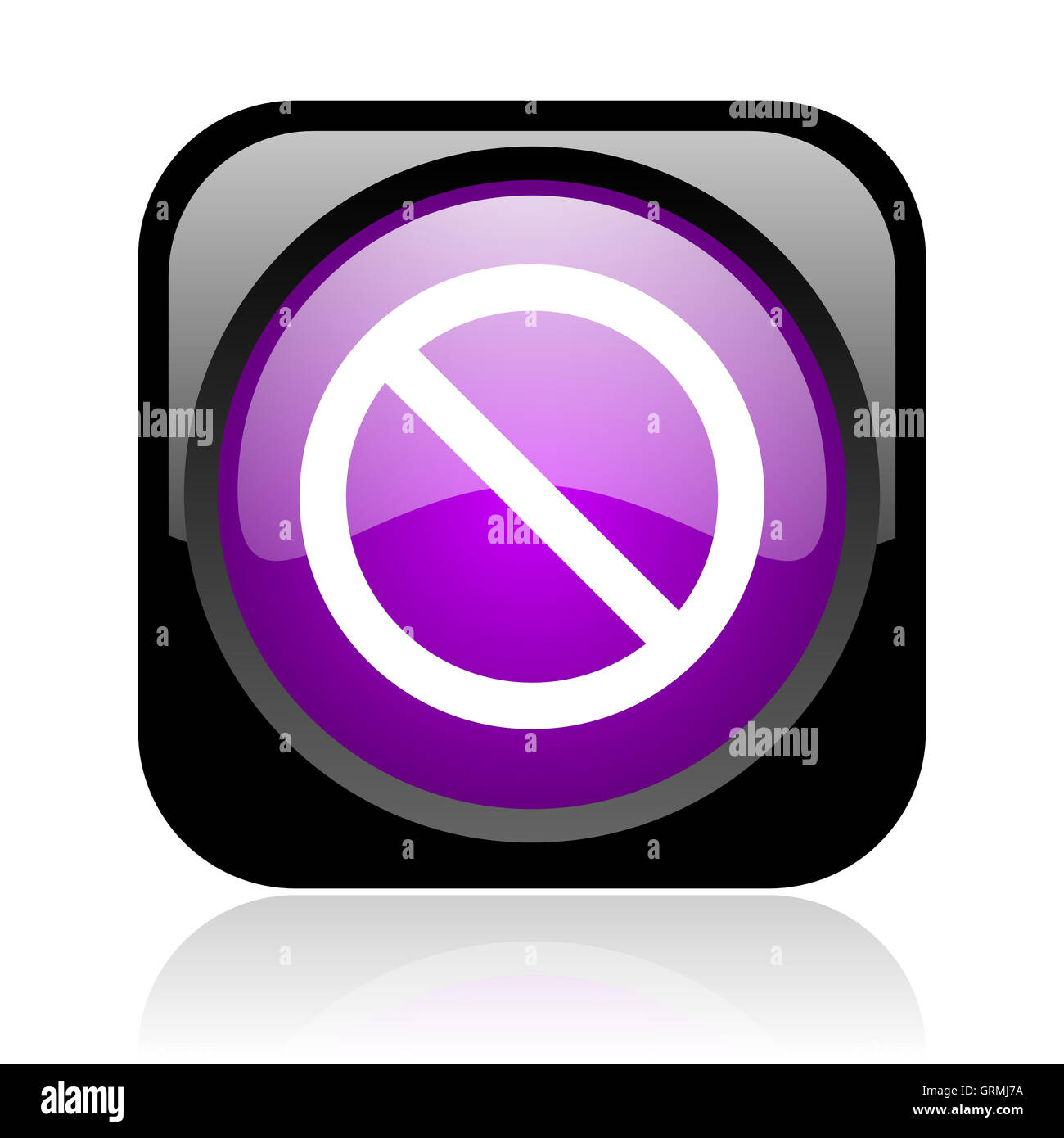 access denied black and violet square web glossy icon Stock Photo