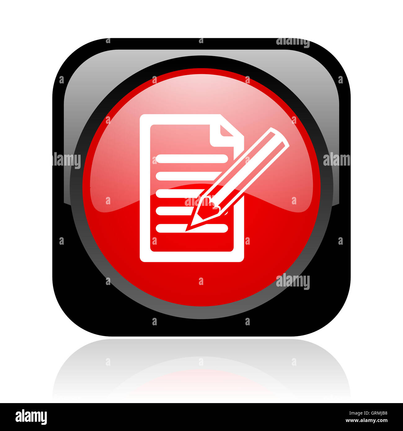 subscribe black and red square web glossy icon Stock Photo - Alamy
