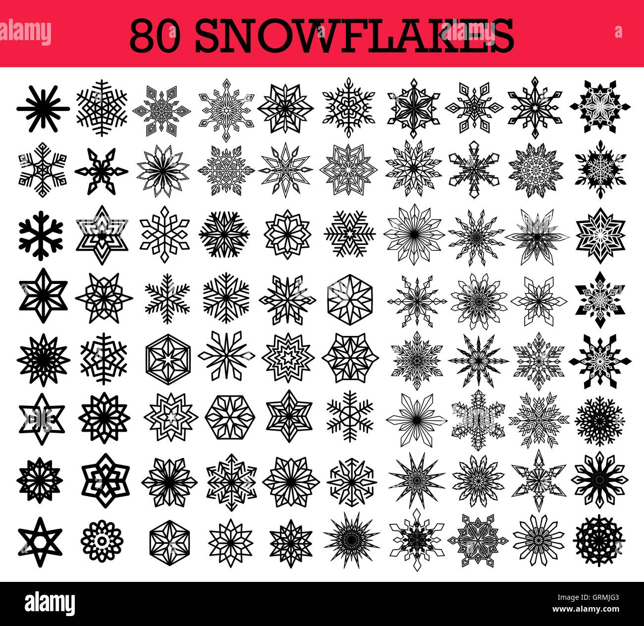 Vector Snowflakes Isolated Set Stock Vector Image & Art - Alamy