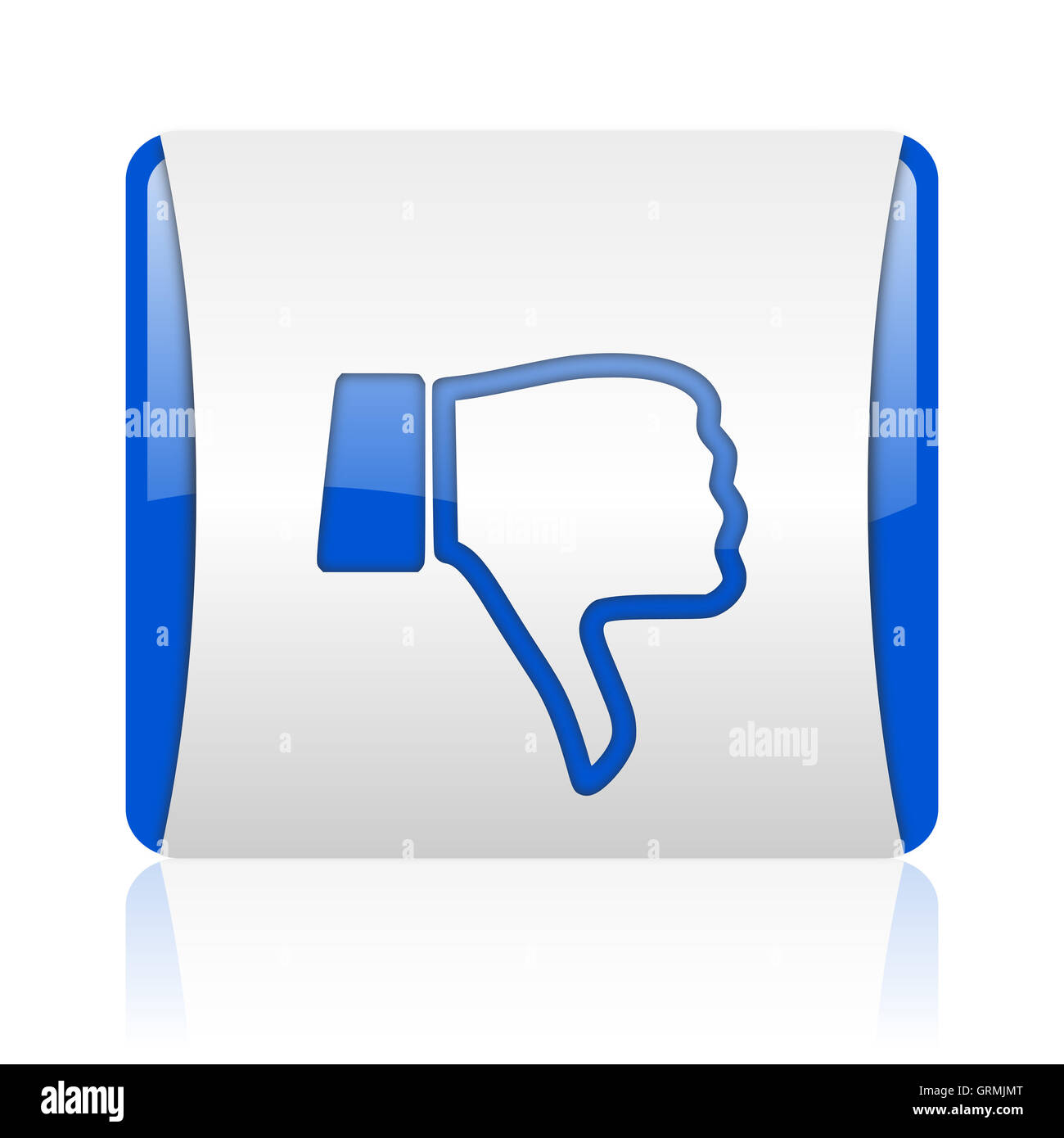 thumb down blue square web glossy icon Stock Photo - Alamy