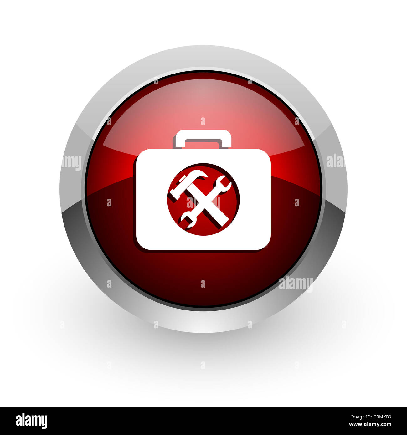 toolkit red circle web glossy icon Stock Photo - Alamy