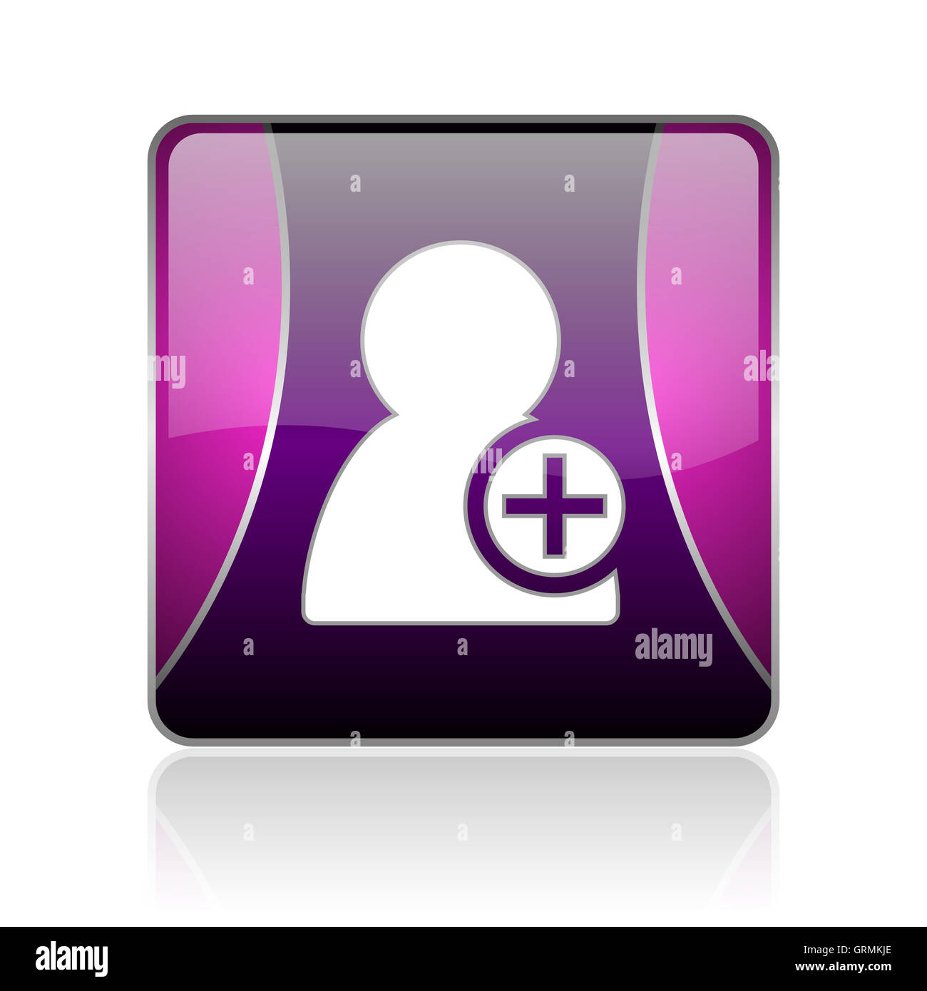 add contact violet square web glossy icon Stock Photo - Alamy