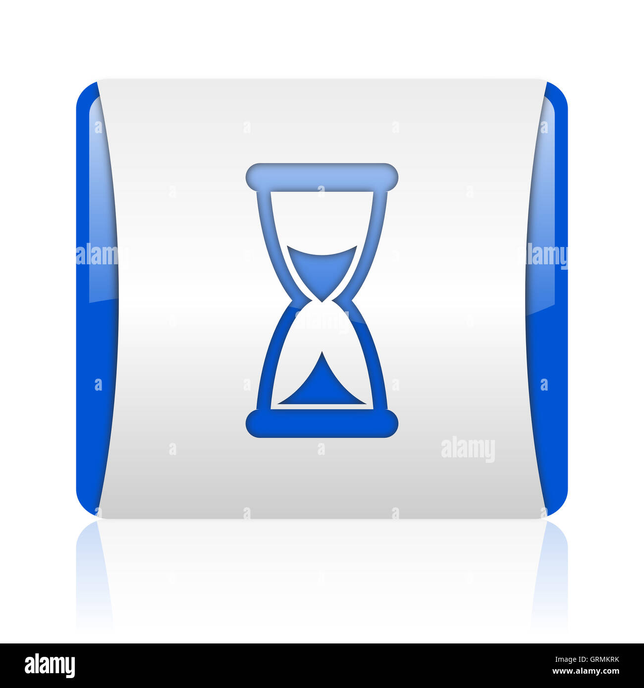 time blue square web glossy icon Stock Photo - Alamy
