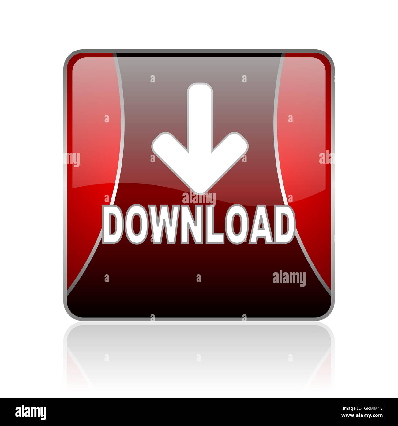 Modern red download button hi-res stock pho…