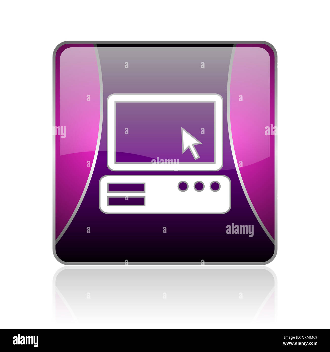 pc violet square web glossy icon Stock Photo - Alamy