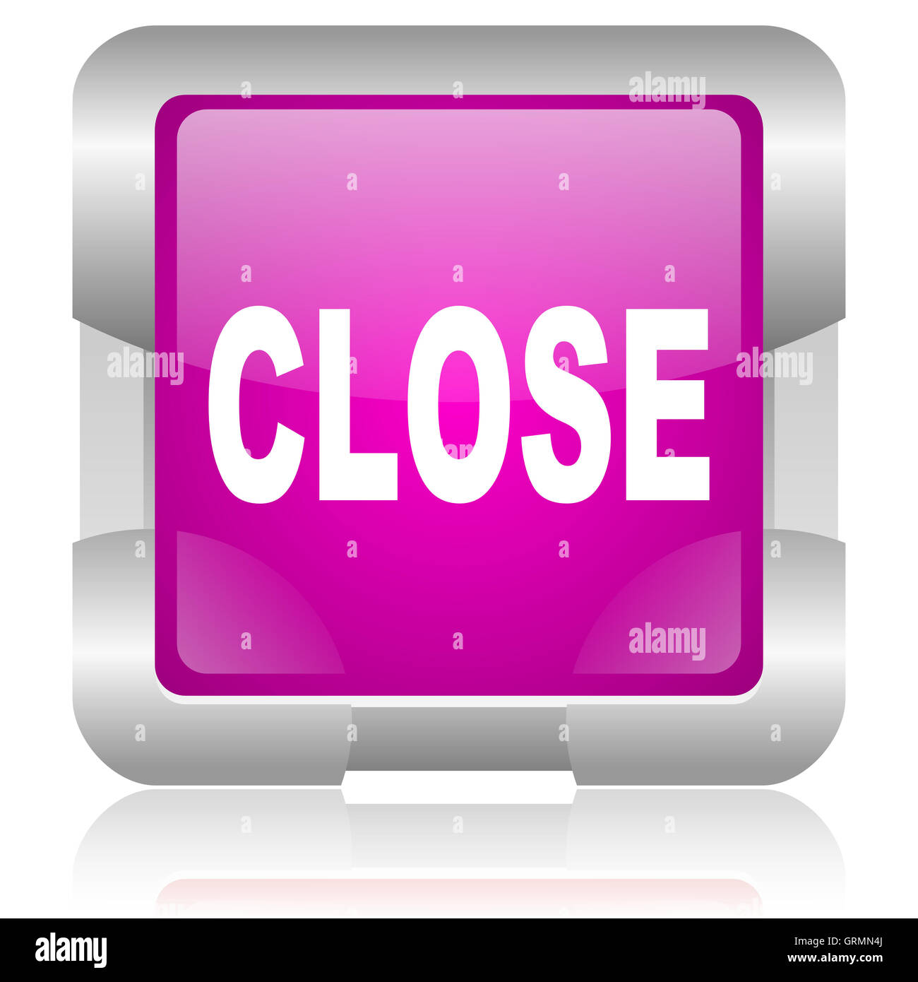 close pink square web glossy icon Stock Photo - Alamy
