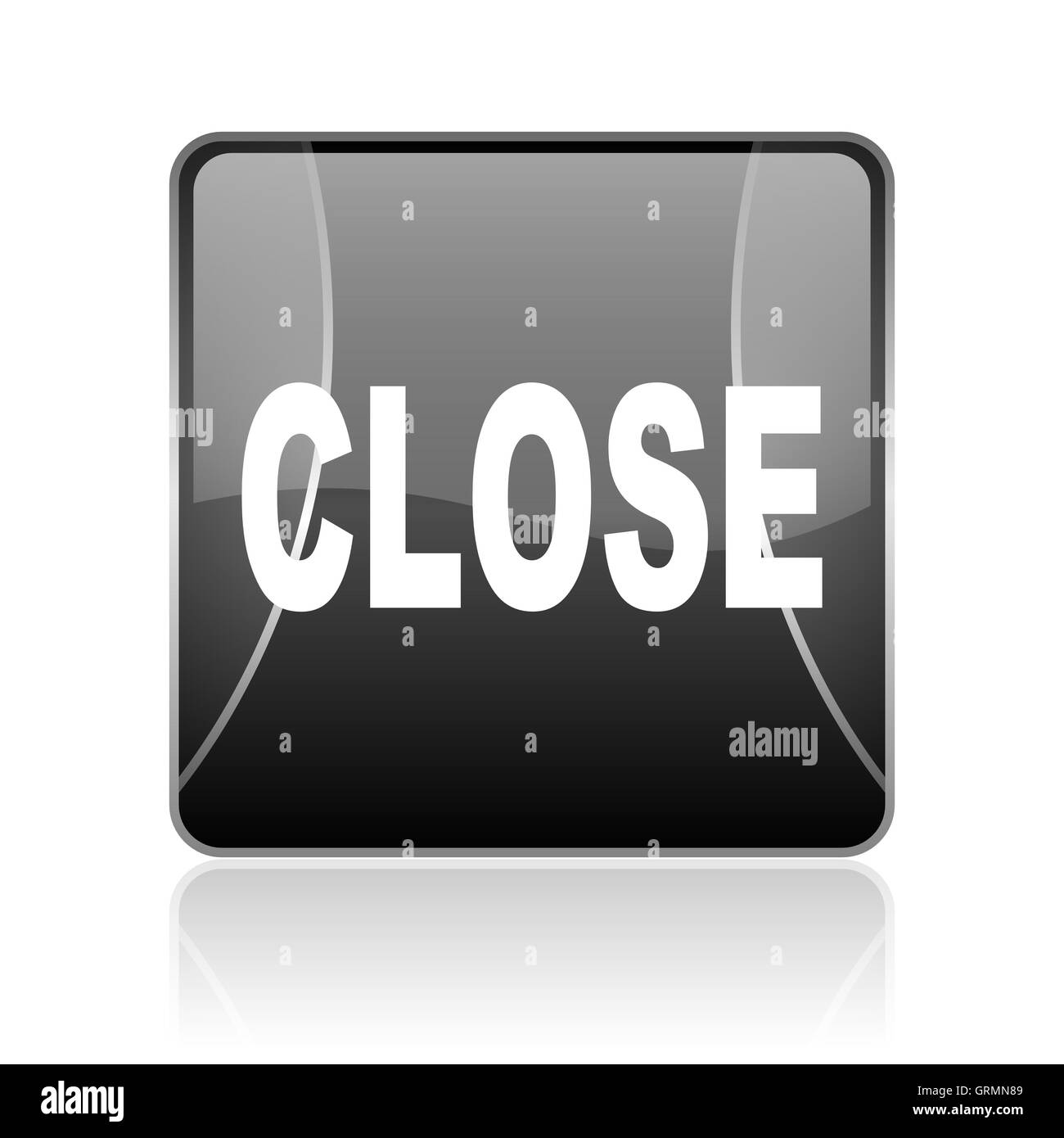 close black square web glossy icon Stock Photo