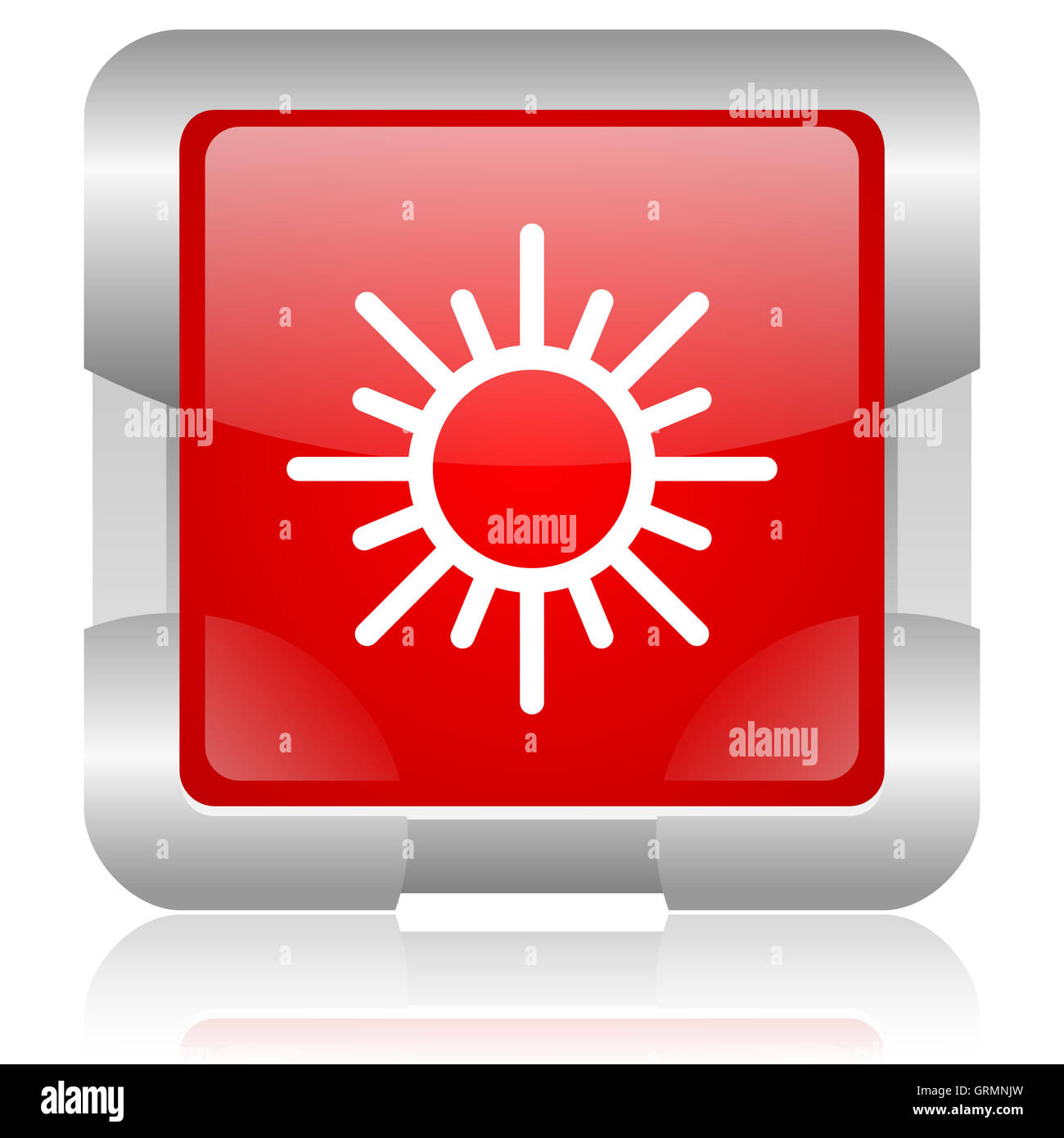 sun red square web glossy icon Stock Photo - Alamy