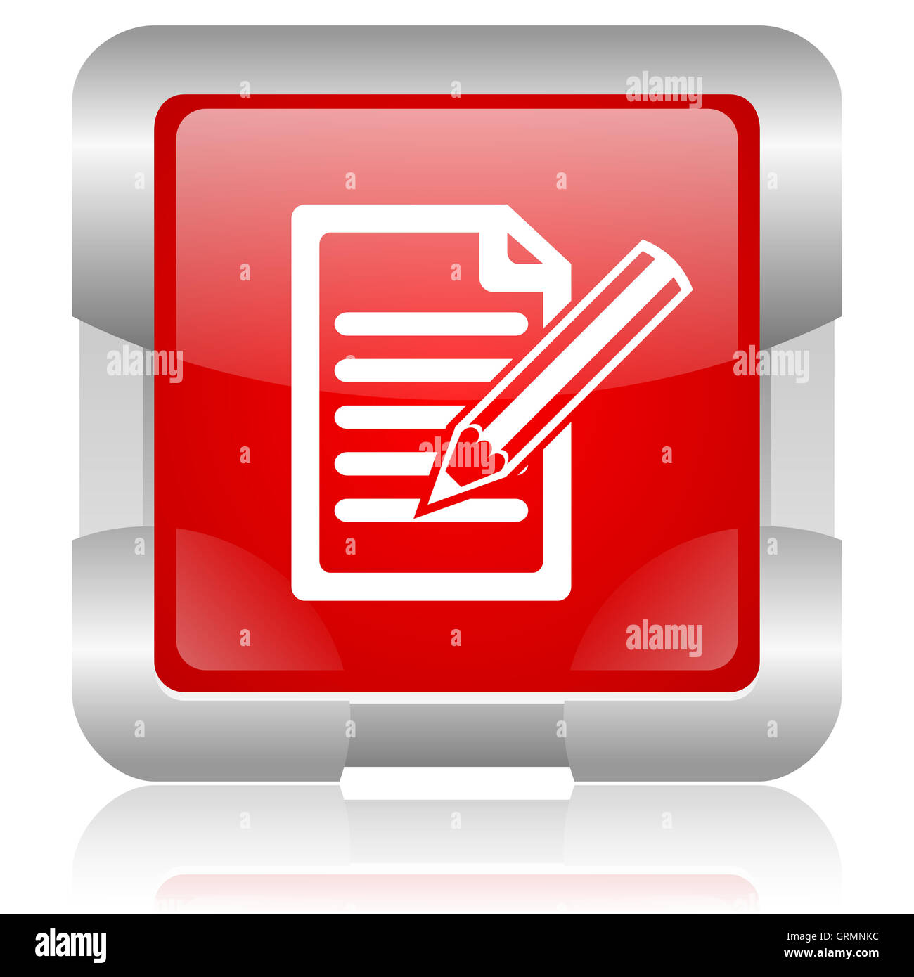 subscribe red square web glossy icon Stock Photo - Alamy