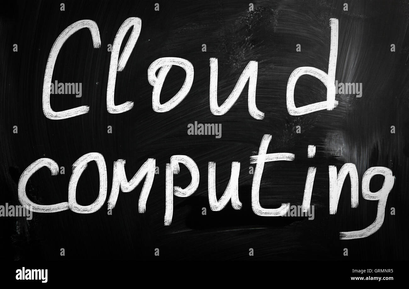 Cloud computing handwritten with white chalk on a blackboard Stock ...