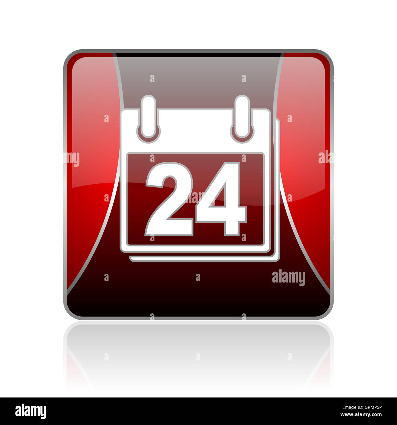 planner red square web glossy icon Stock Photo - Alamy
