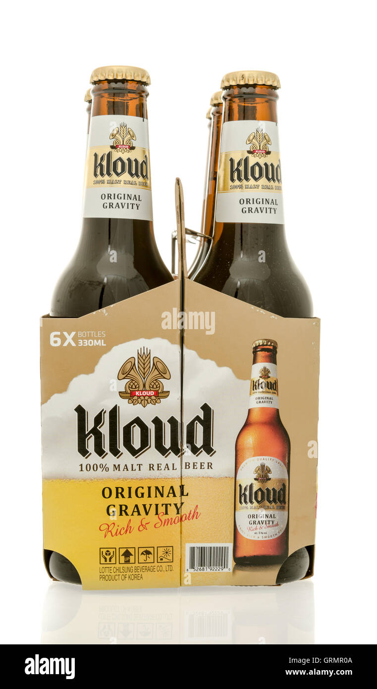 Winneconne, WI - 30 August 2016: Six pack of Kloud beer from South