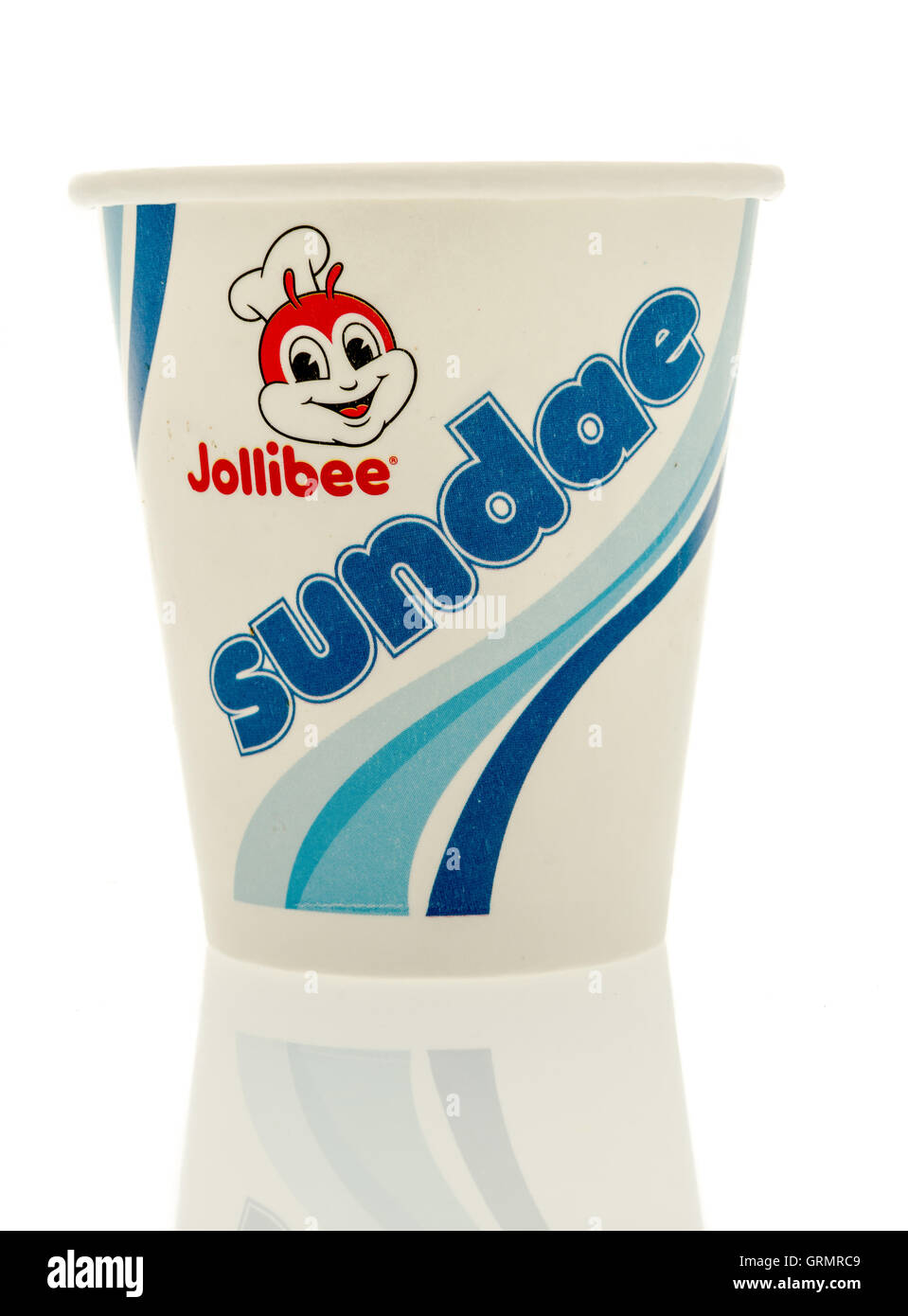 Winneconne, WI - 30 August 2016:  Jollibee sundae cup on an isolated background. Stock Photo
