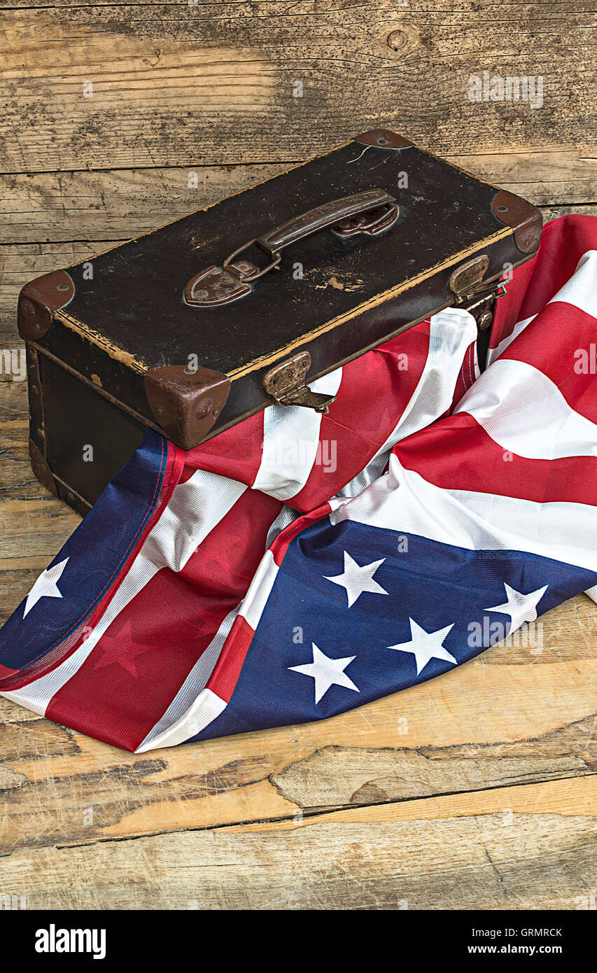 Old briefcase hi-res stock photography 