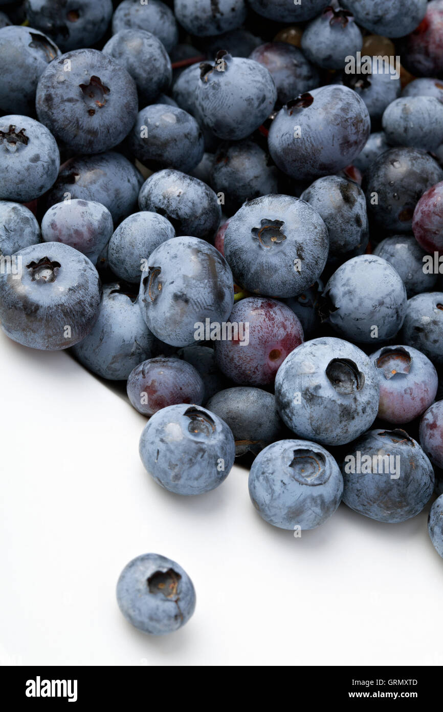 Closeup image of delicious blueberries background texture. Stock Photo