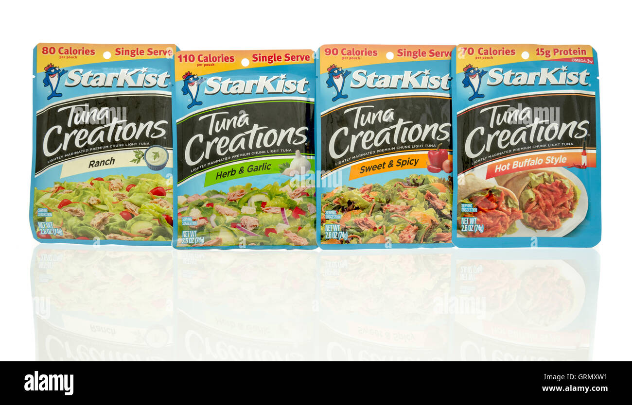 Winneconne, WI 29 July 2016 Package of Starkist tuna creations in