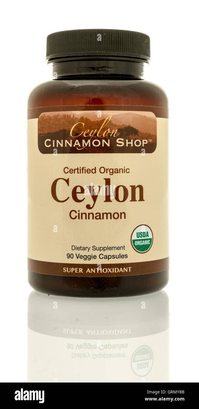 Winneconne, WI 7 September 2016 Bottle of Ceylon organic cinnamon