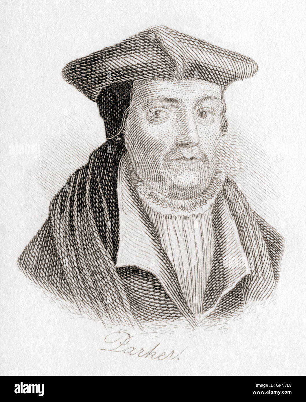 Matthew Parker, 1504 – 1575.  Archbishop of Canterbury. Stock Photo