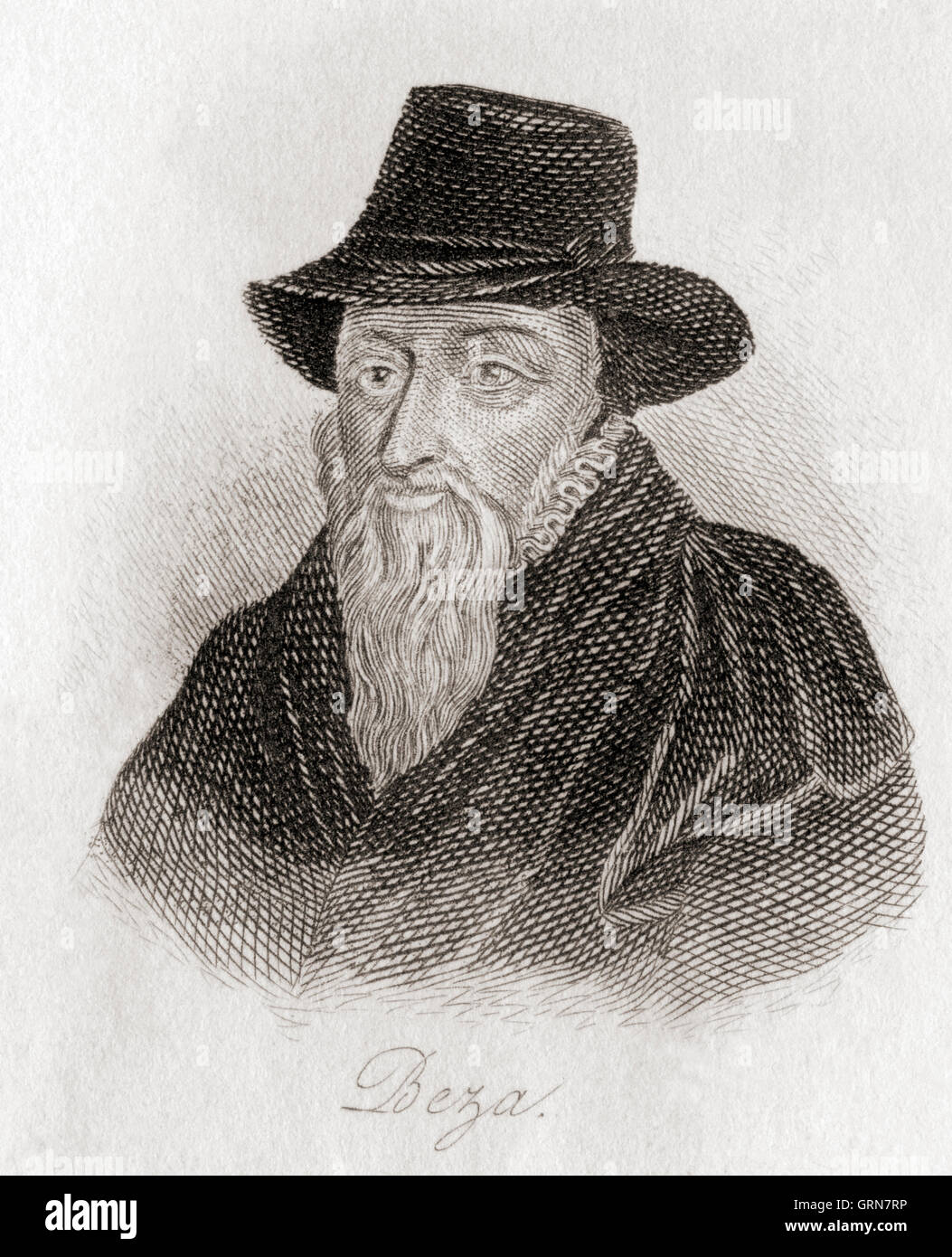 Theodore Beza, 1519 – 1605.  French Protestant Christian theologian and scholar. Stock Photo