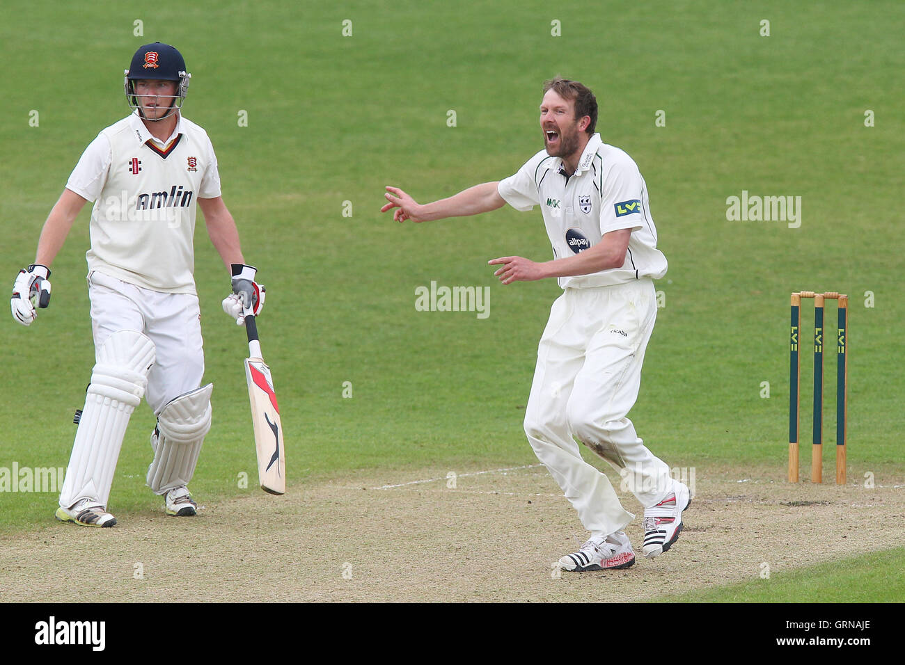 Alan Richardson of Worcestershire claims the wicket of Nick Browne and ...