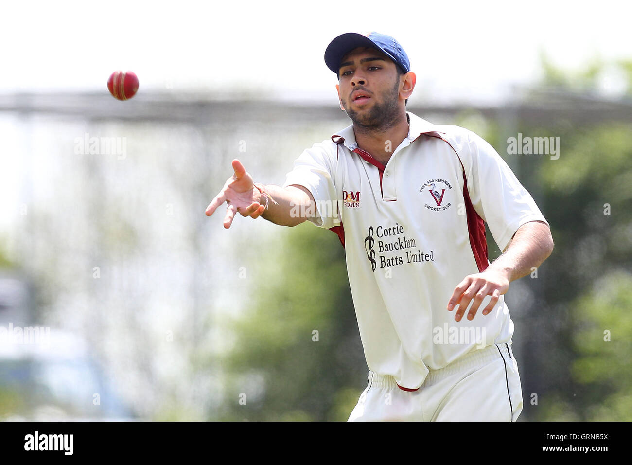 K Patel of Fives - Fives & Heronians CC vs Ardleigh Green CC - Essex Cricket League Cup - 03/05/14 Stock Photo