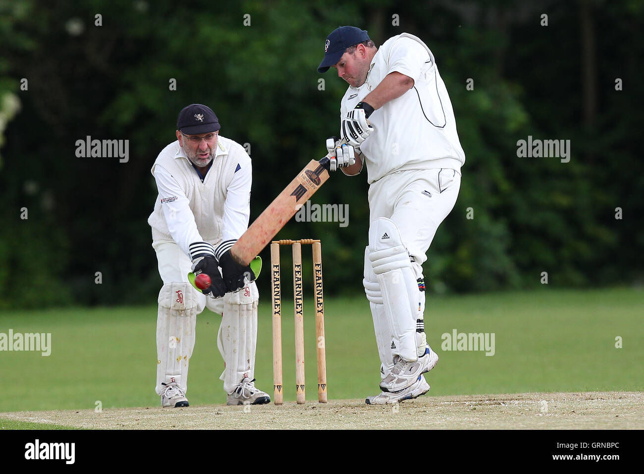 Havering-atte-Bower CC 3rd XI (batting) vs Navestock Ardleigh Green CC 2nd XI - Essex Cricket League at Hall Lane - 24/05/14 Stock Photo