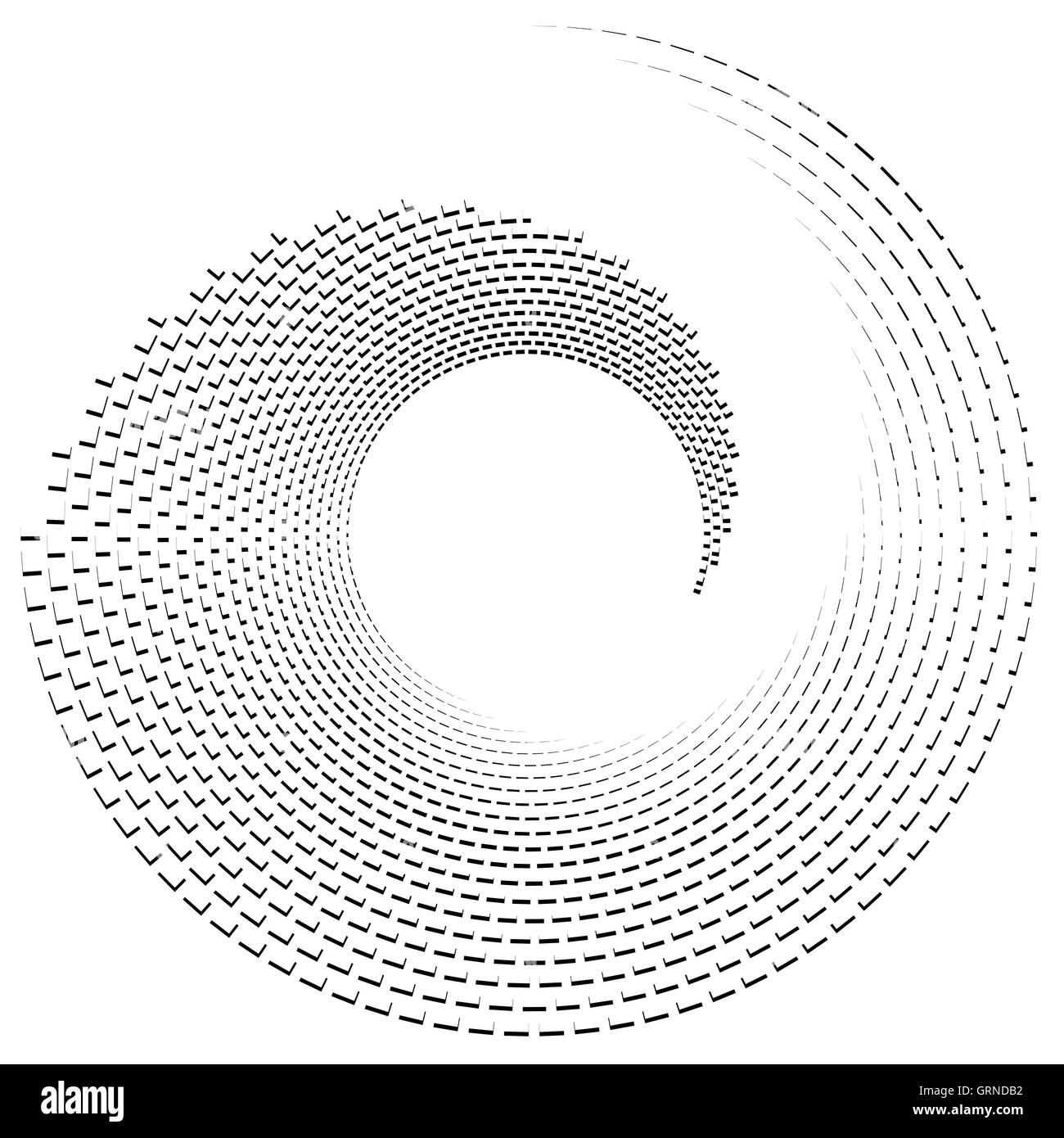 Spiral, vortex shape, element. Inward spiral isolated on white Stock