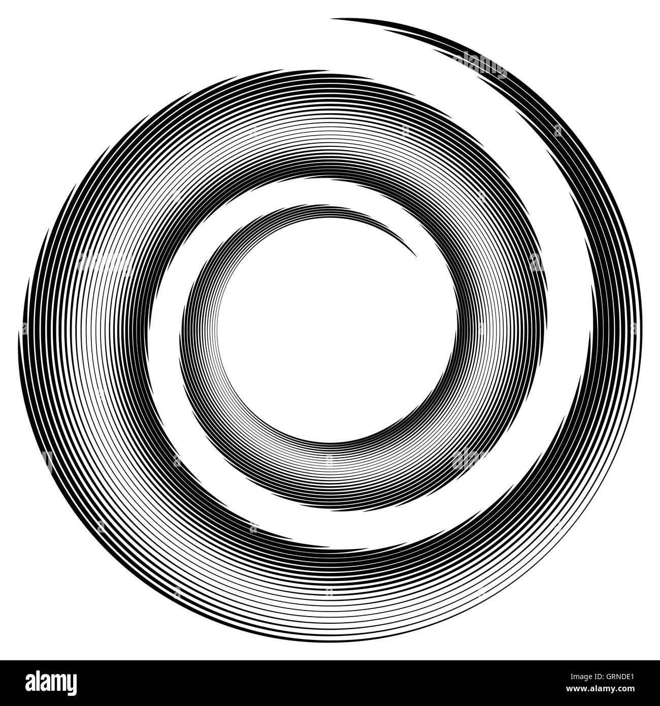 Spiral, vortex shape, element. Inward spiral isolated on white Stock