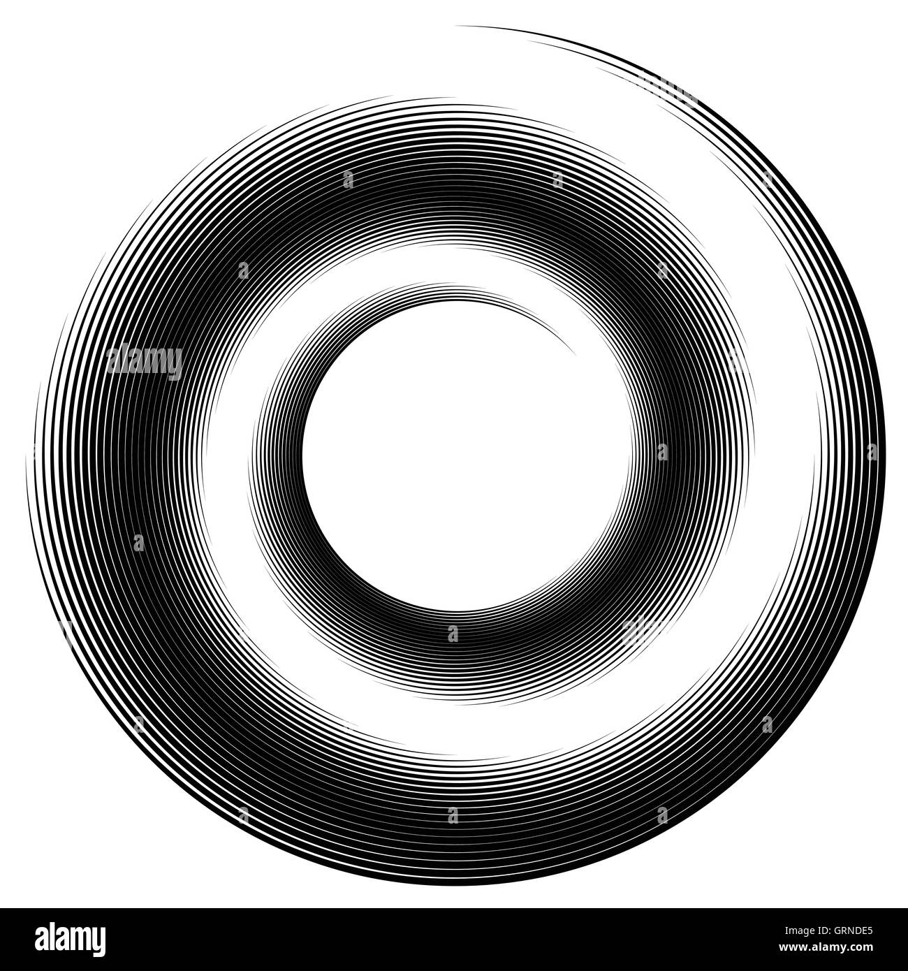 Spiral, vortex shape, element. Inward spiral isolated on white Stock