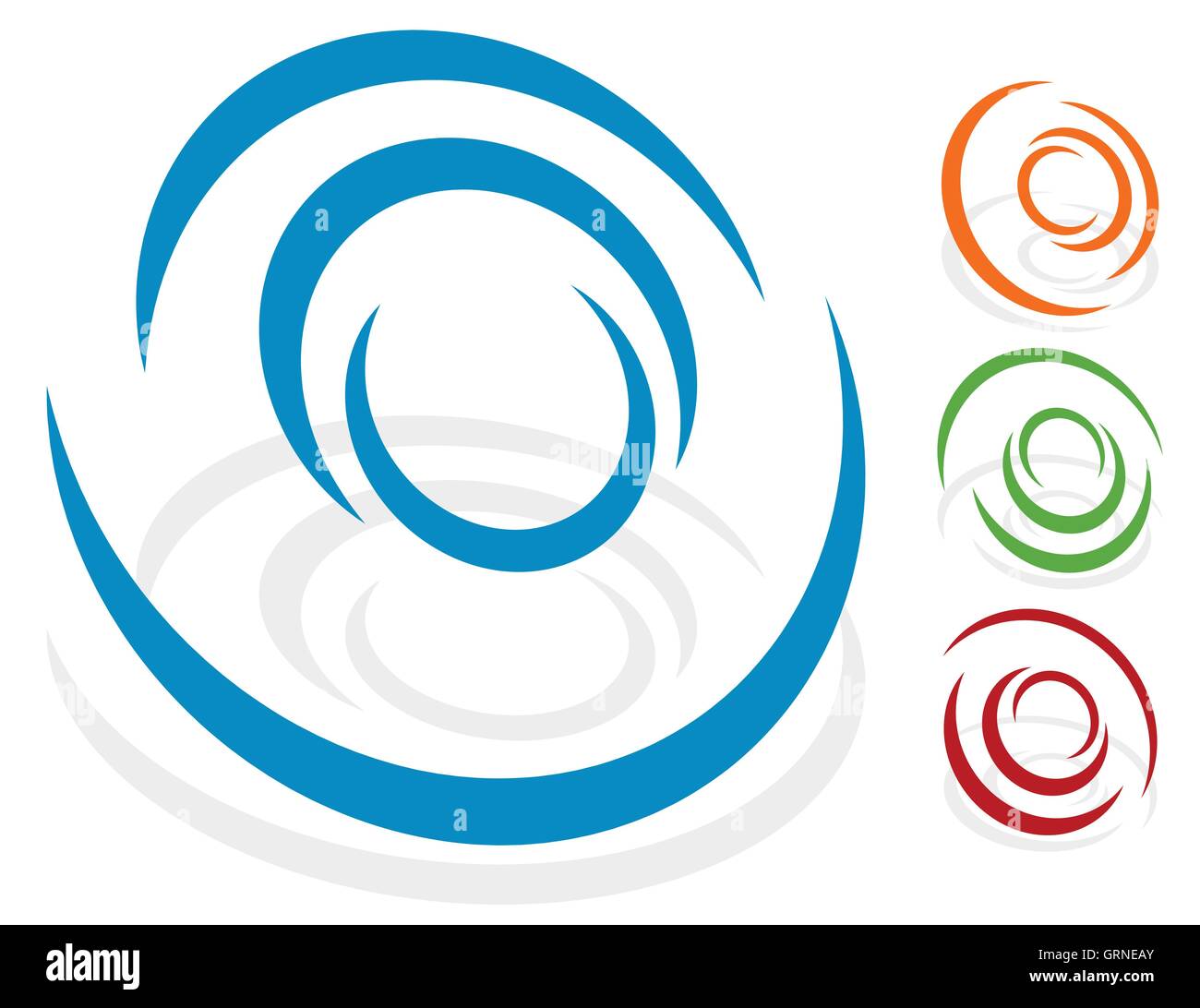 Circular Design Element Logo Shape 4 Different Version With 4 Colors Circular Design Element Logo Shape 4 Different Version With 4 Colors