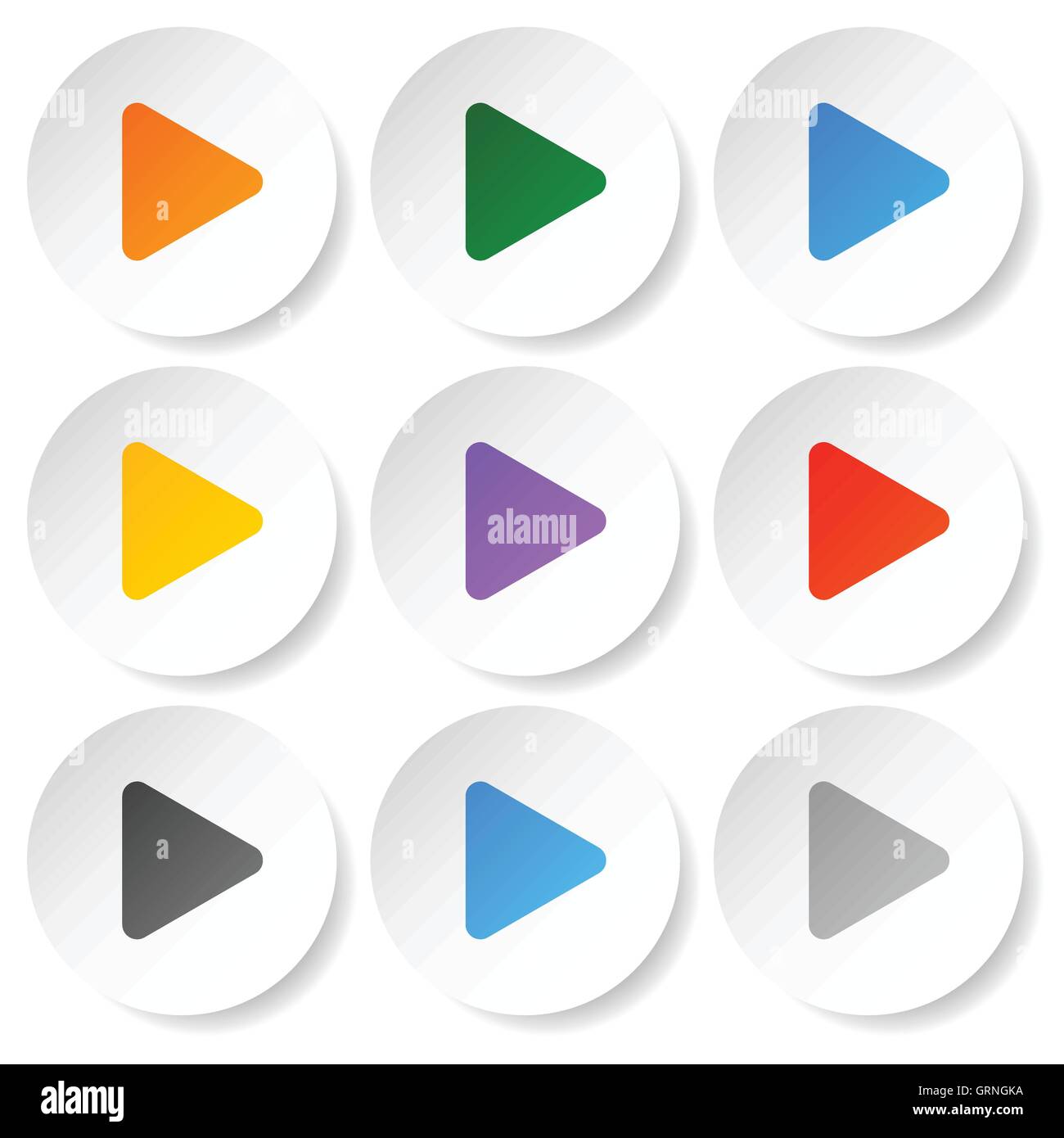 Modern flat play buttons with smooth gradients Stock Vector Image & Art ...