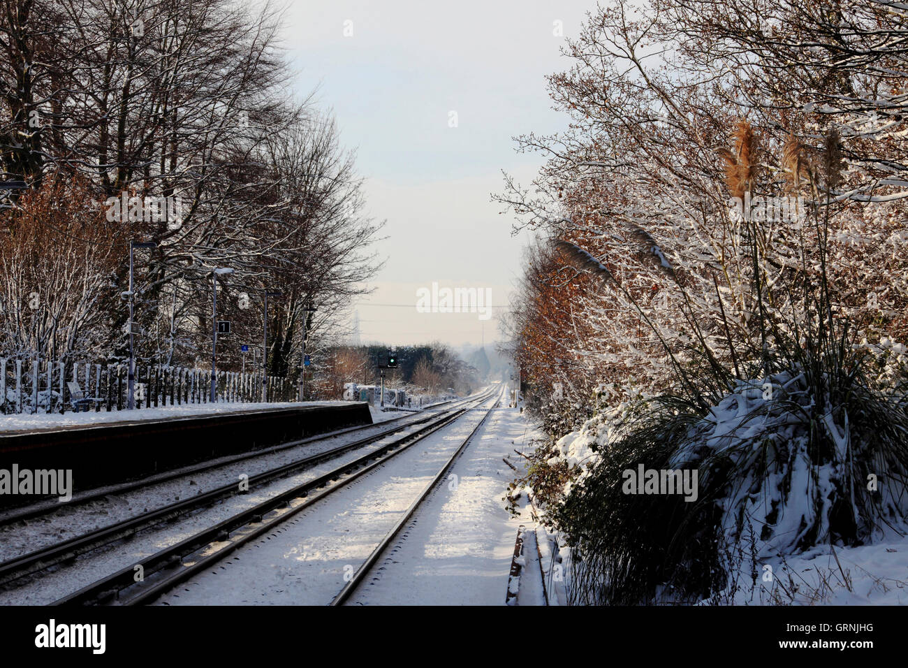 Sturry railway station looking west, Sturry, Canterbury, Kent, UK Stock