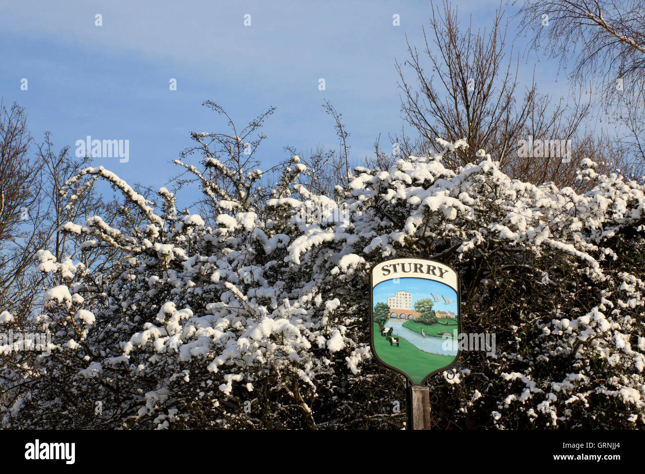 Sturry Village sign, Canterbury, Kent, UK Stock Photo Alamy