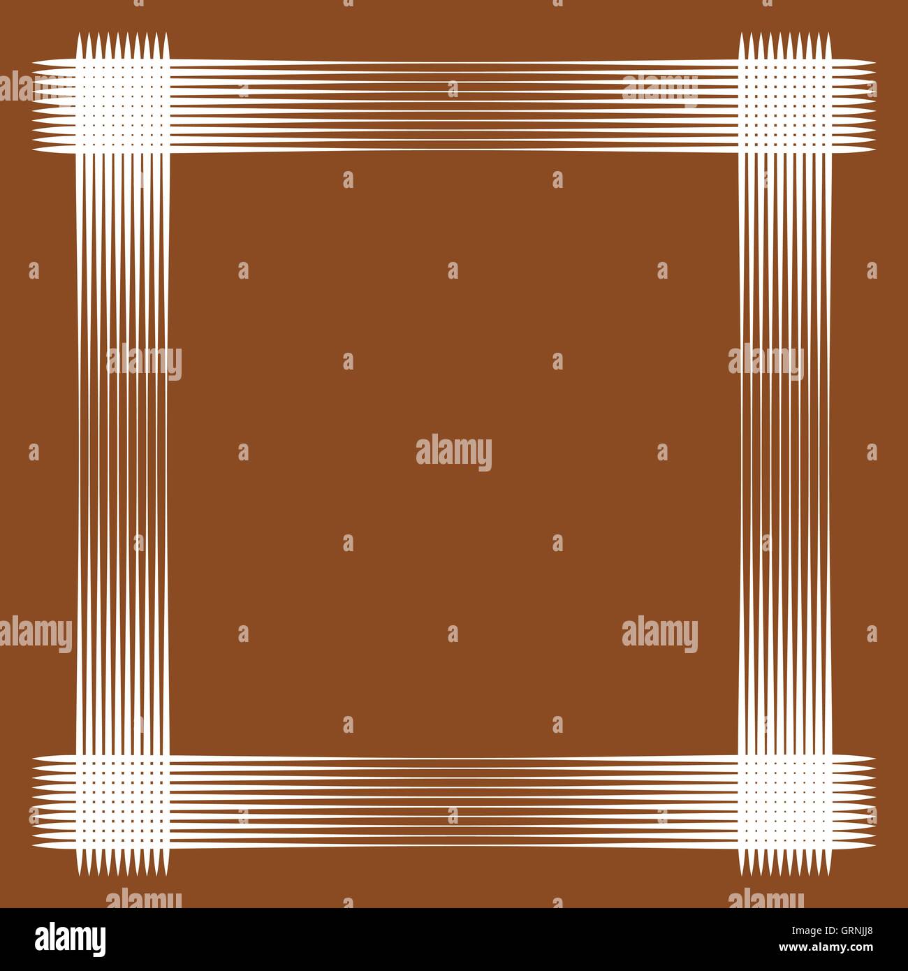 Minimal geometric frame with intersecting lines over wooden / brown ...