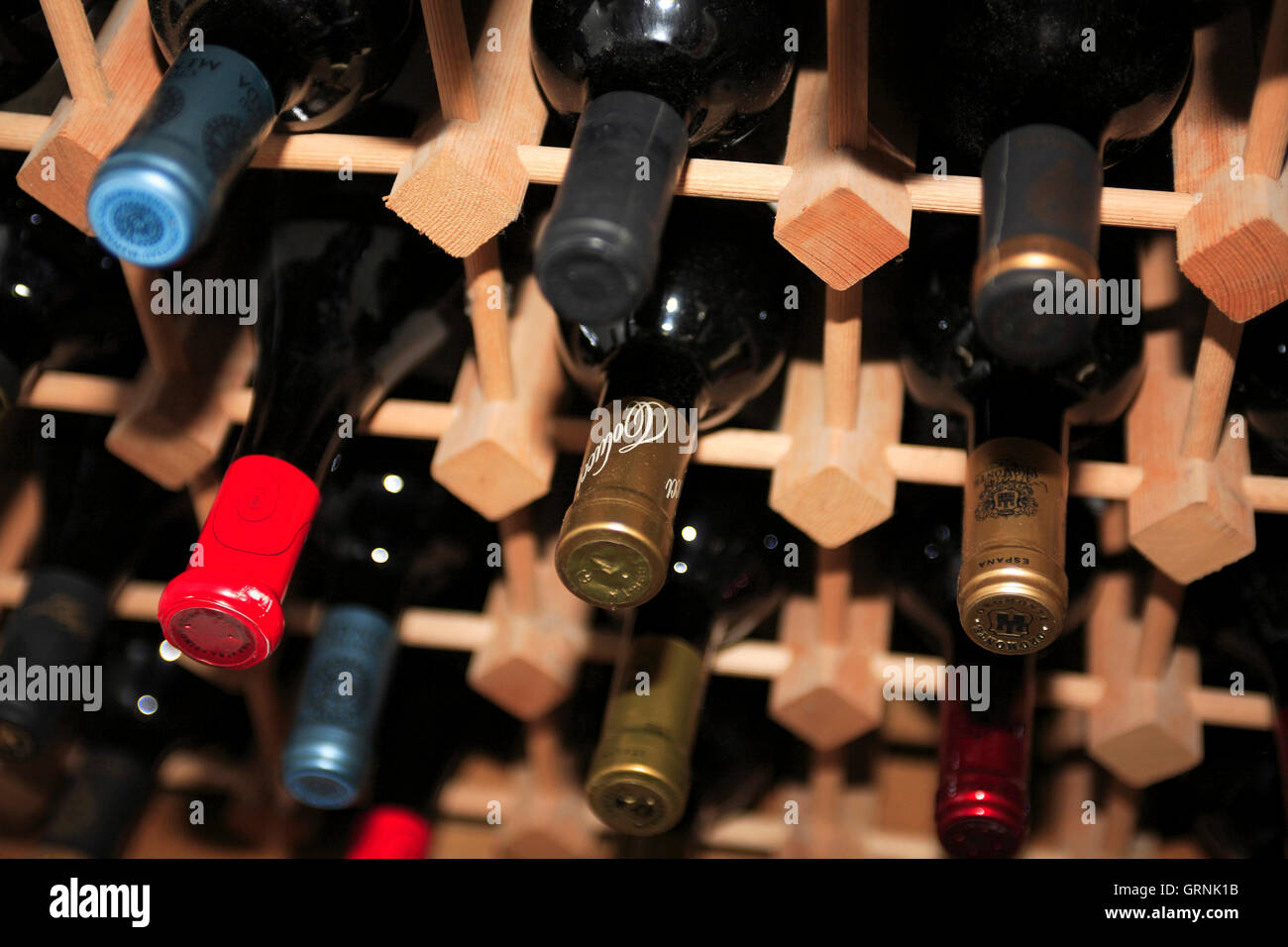 Wine rack, UK Stock Photo Alamy