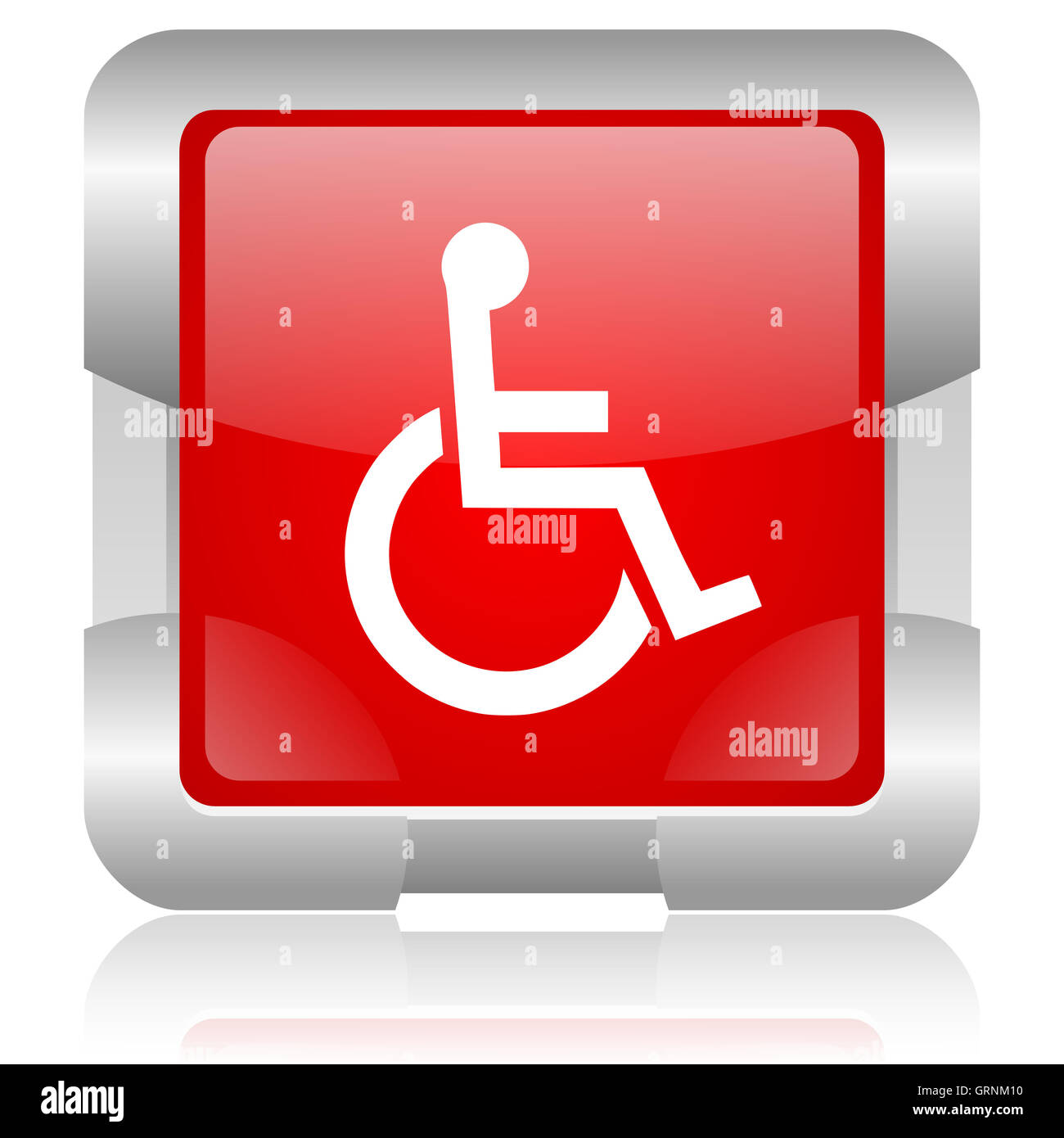 accessibility red square web glossy icon Stock Photo - Alamy