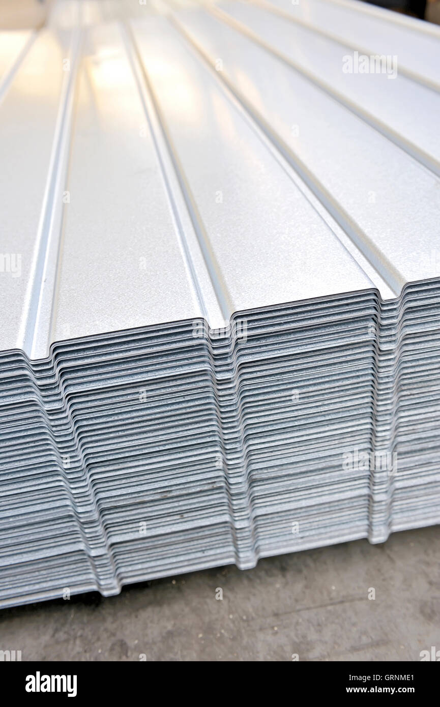 wave corrugated steel sheet Stock Photo Alamy